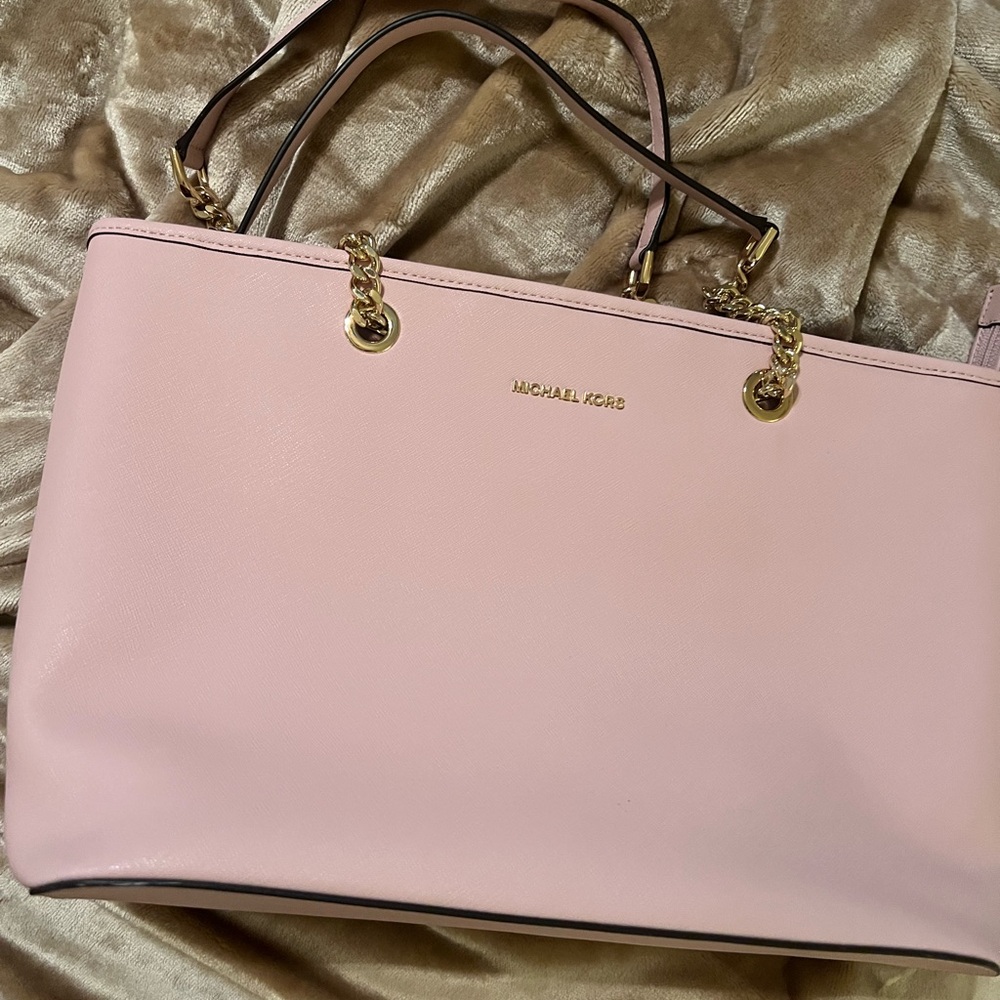 Michael Kors Blush Pink Tote with Gold Accents